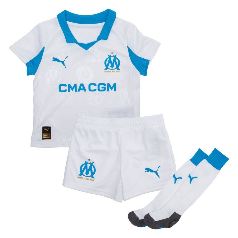 Marseille Home Shirt 2025/26 Mini-Kit Kids-SoccerKits Hub | Buy Soccer Jerseys Online